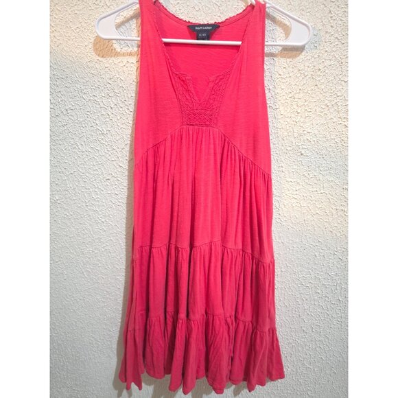 Ralph Lauren babydoll Womens Sleeveless Coral Dress XL - Picture 6 of 6
